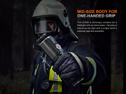 Fenix LR36R white laser search flashlight with 10,000 lumens brightness for rescue and professional outdoor lighting