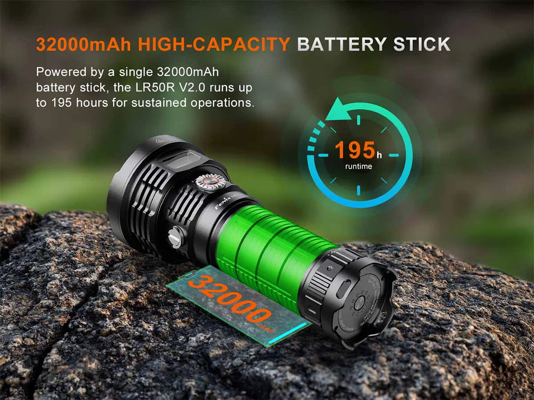 Fenix LR50R V2.0 – 18,000 Lumen High-Output Searchlight with UV &amp; Red Light