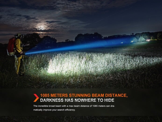 Fenix LR60R powerful rechargeable LED flashlight with 21,000 lumens brightness for search, rescue, and professional applications