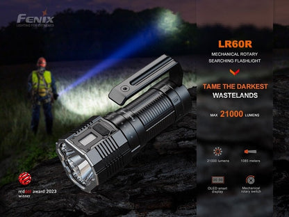 Fenix LR60R powerful rechargeable LED flashlight with 21,000 lumens brightness for search, rescue, and professional applications