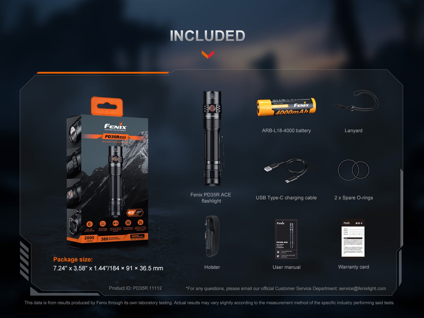Fenix PD35R ACE Rechargeable Tactical Flashlight Flashlight Fenix 
