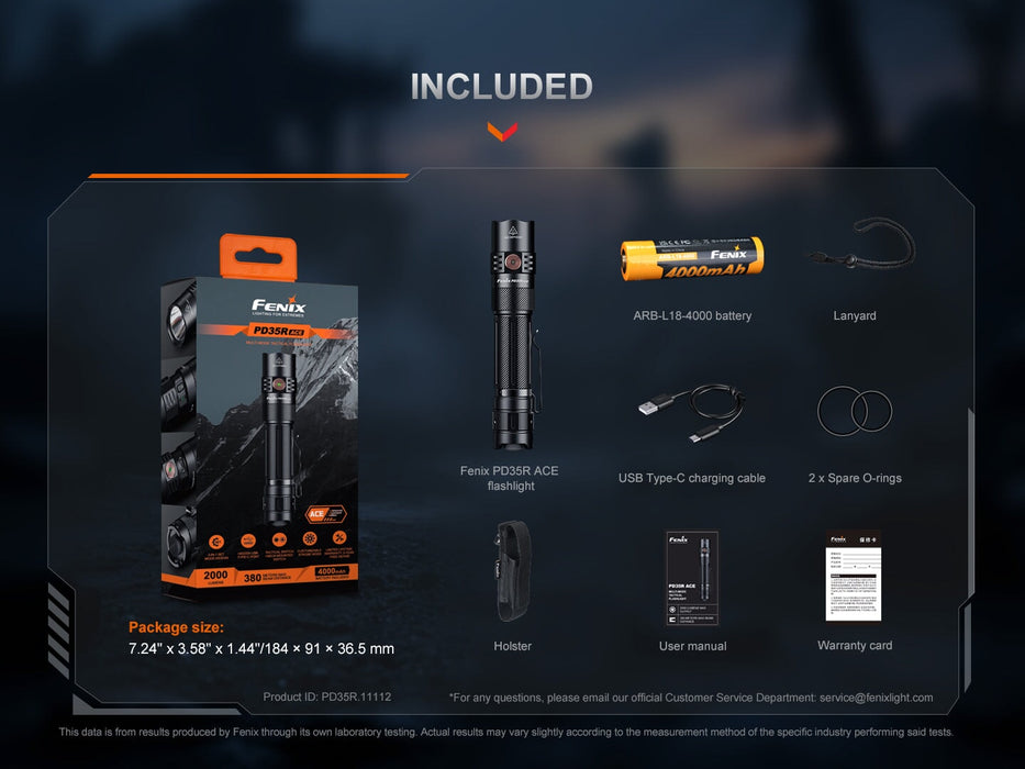 Fenix PD35R ACE Rechargeable Tactical Flashlight Flashlight Fenix 