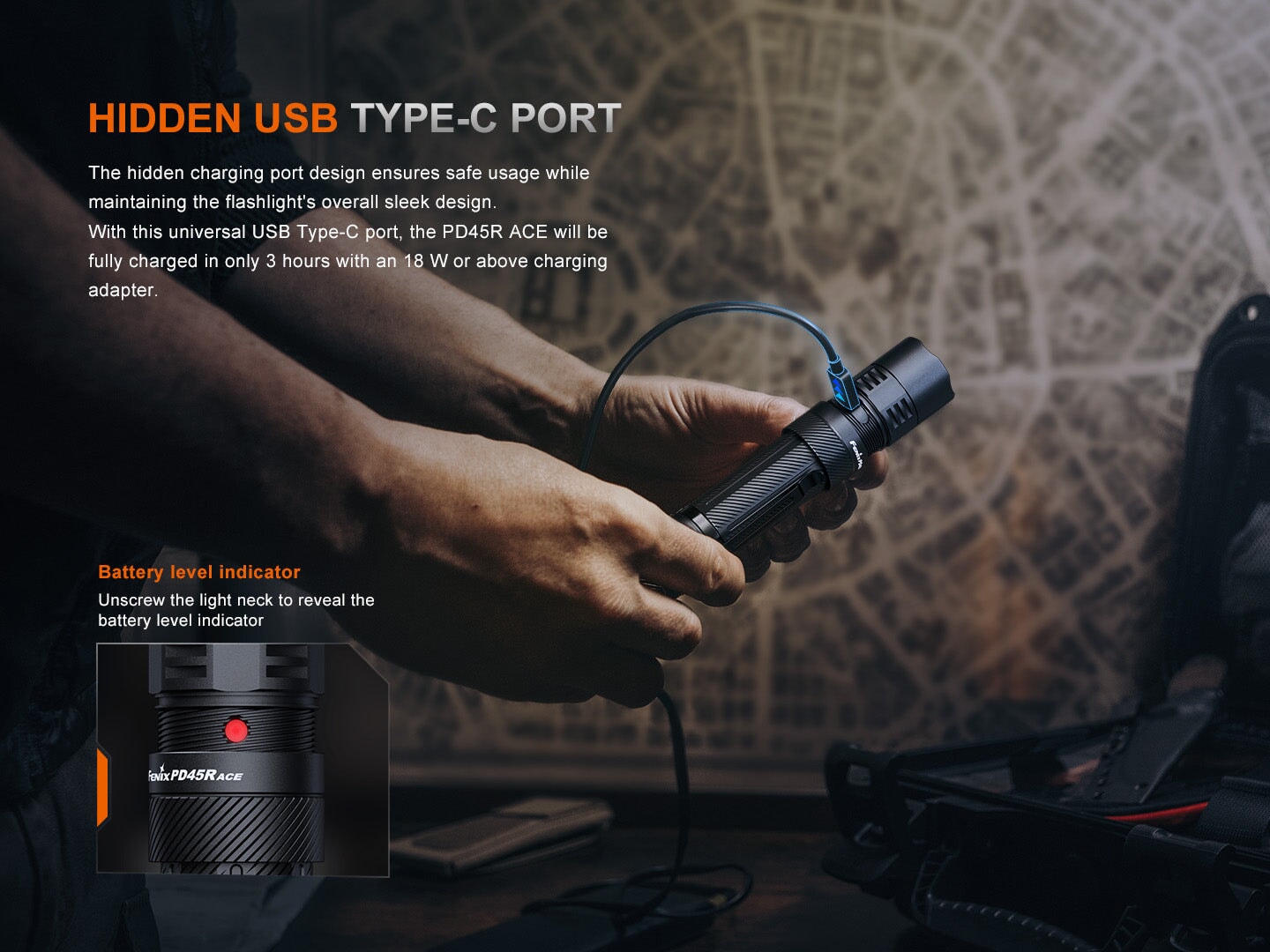 Fenix PD45R Rechargeable Tactical LED Flashlight Flashlight Fenix 