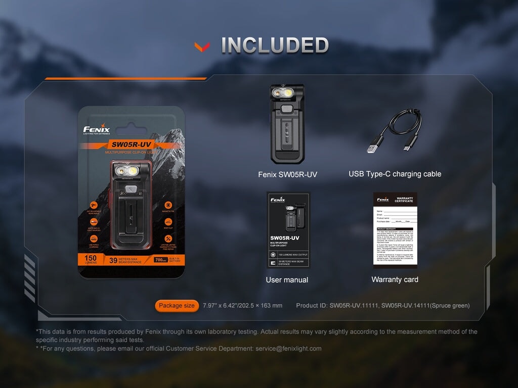Fenix SW05R-UV - 150 lumens UV &amp; White Lights Flashlight ***Will ship around February 28th*** Flashlight Fenix 