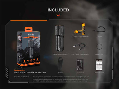 Fenix TK28R rechargeable tactical LED flashlight – High-output rugged duty torch