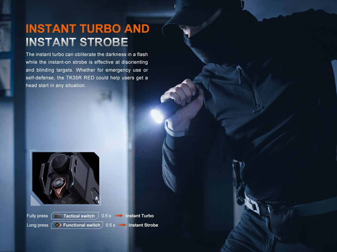 Fenix TK35R Red Rechargeable Tactical Flashlight