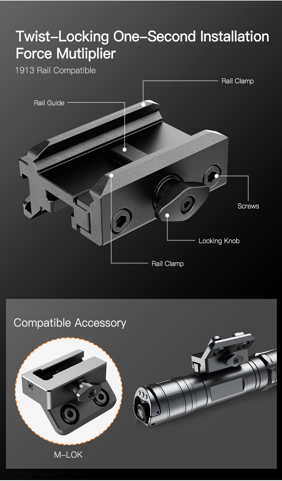 Klarus Tactical Rail Flashlight GL4