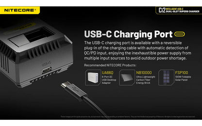 Nitecore Ci2 Dual Slot Universal Battery Charger Battery Charger Nitecore 