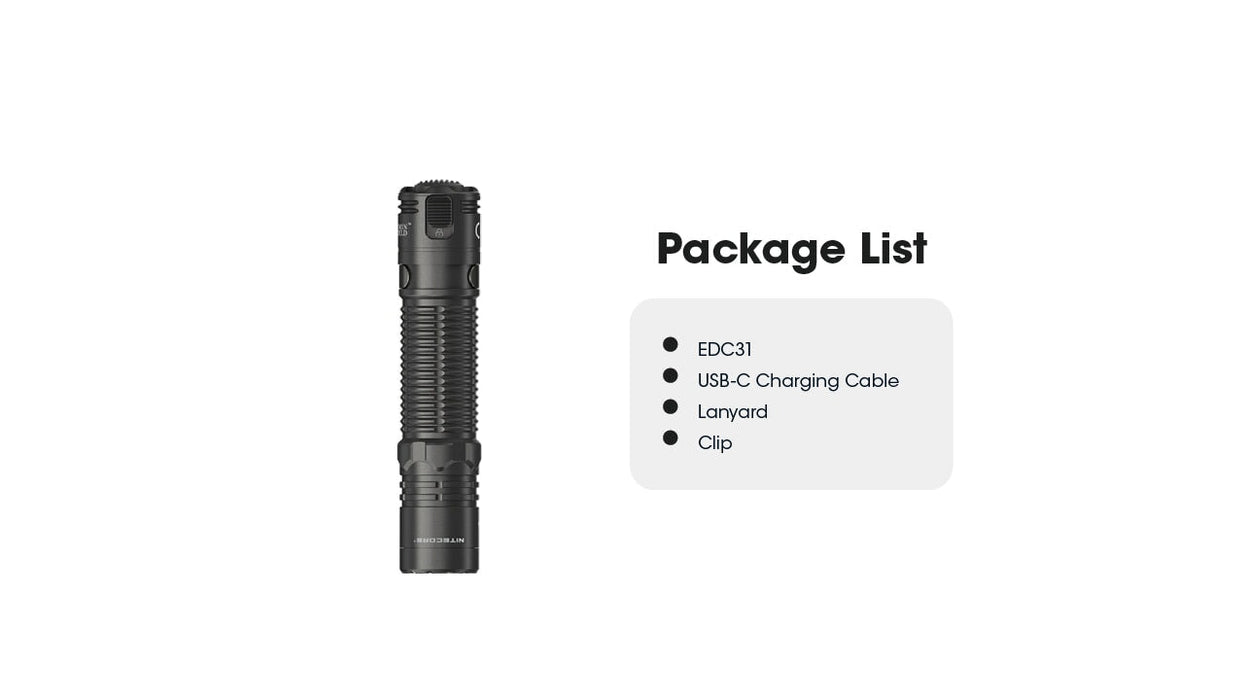 Nitecore EDC31 3500 Lumen Rechargeable EDC Flashlight Flashlight Nitecore 