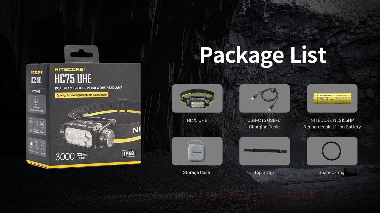 Nitecore HC75 UHE Lightweight Zoomable Headlamp Headlamp Nitecore 