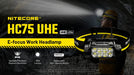 Nitecore HC75 UHE Lightweight Zoomable Headlamp Headlamp Nitecore 