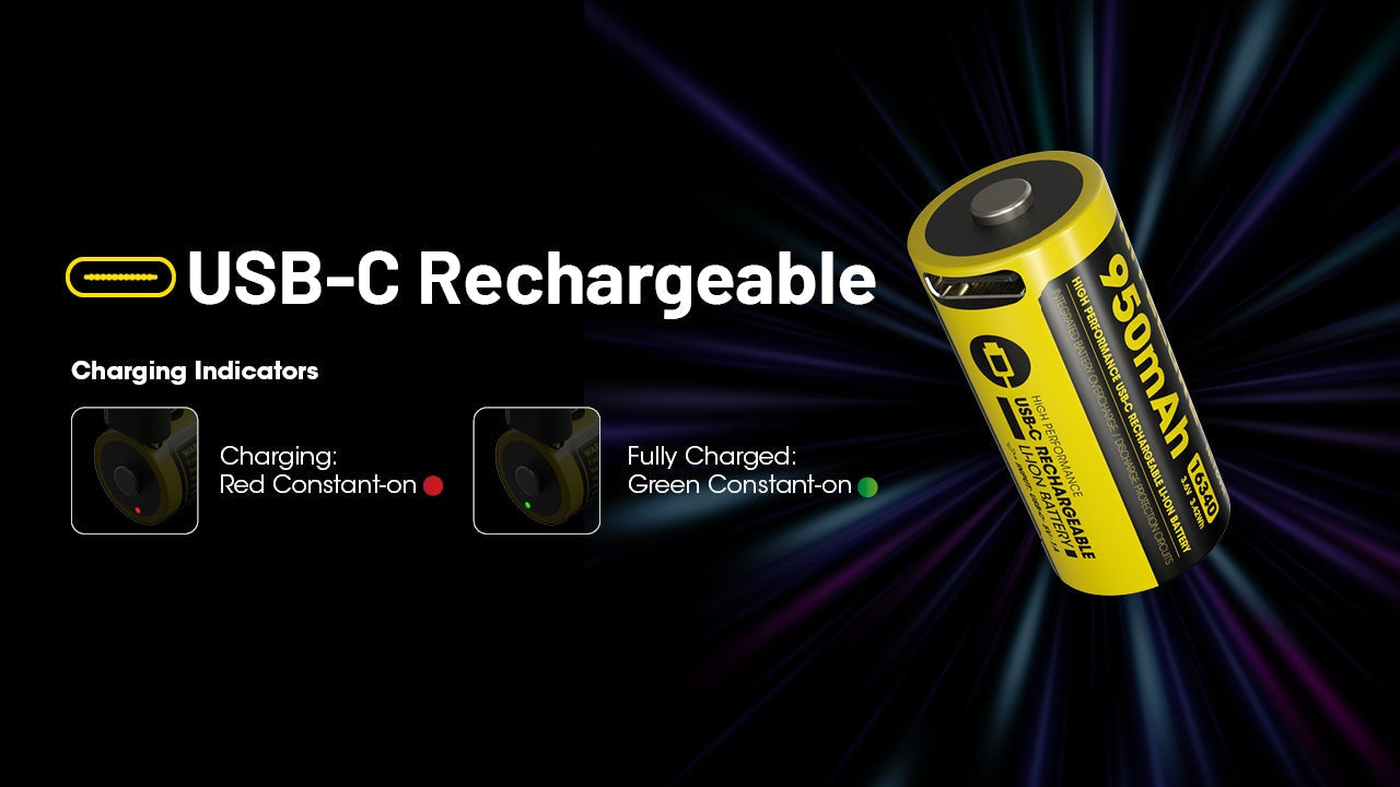 Nitecore NL169R Battery | Li-ion USB-C Rechargeable Power