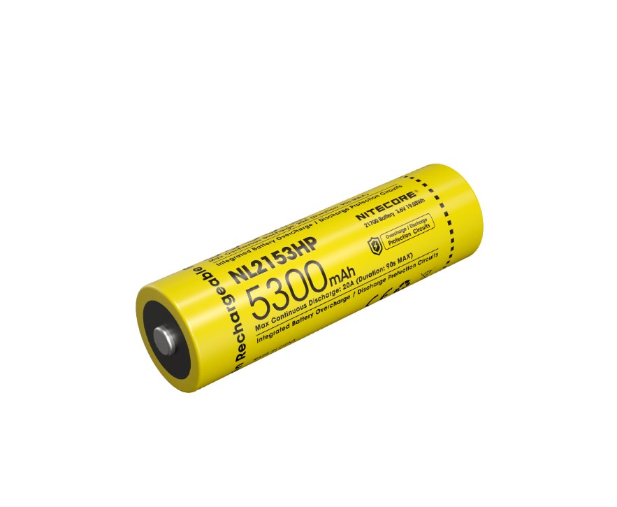 Nitecore NL2153HP 21700 high-performance Li-ion rechargeable 5300mAh battery for flashlights and electronic outdoor devices
