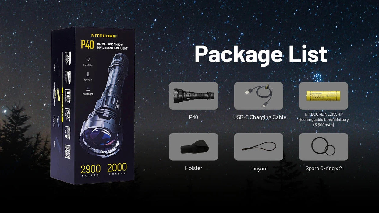 Nitecore P40 Ultra Long Throwing LED Flashlight Flashlight Nitecore 