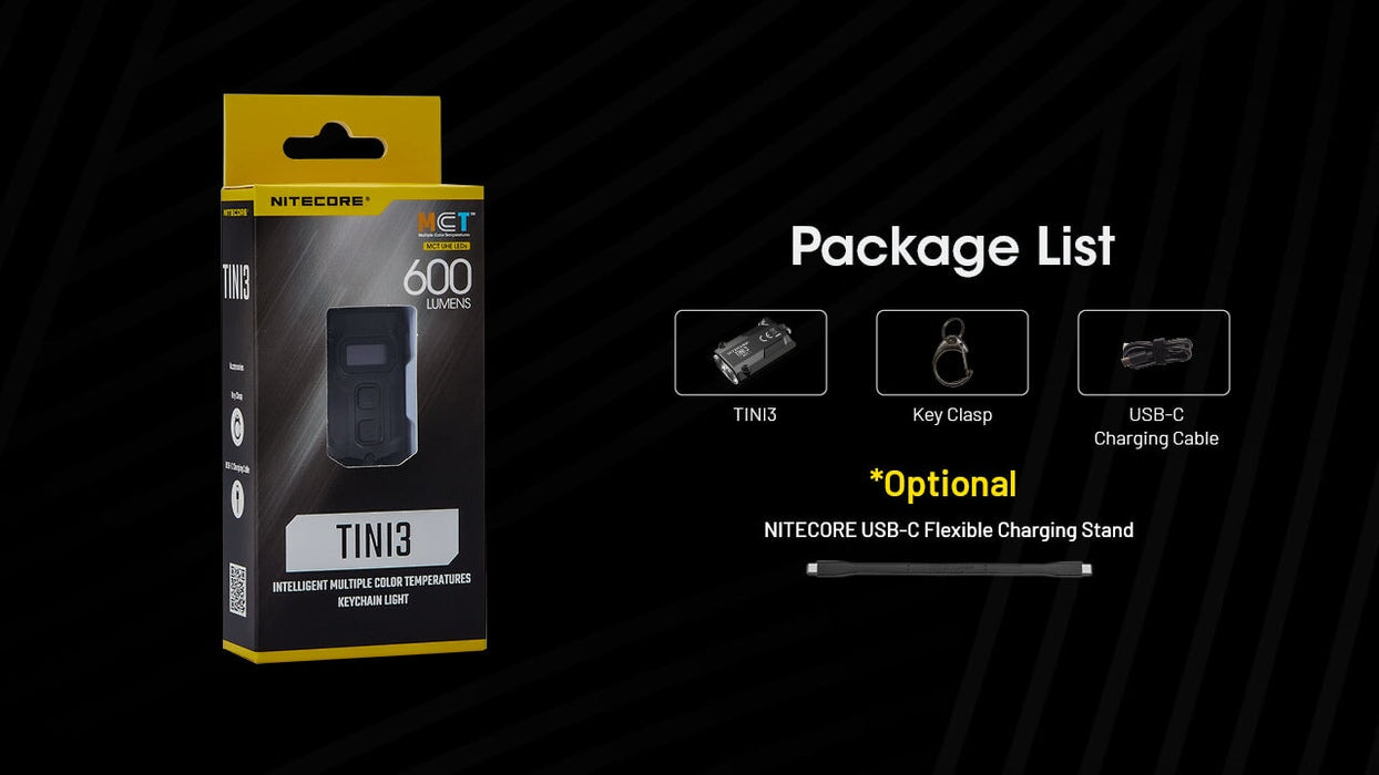 Nitecore Tini 3 600 Lumen Rechargeable Keychain Flashlight Keychain LED Flashlight Nitecore 