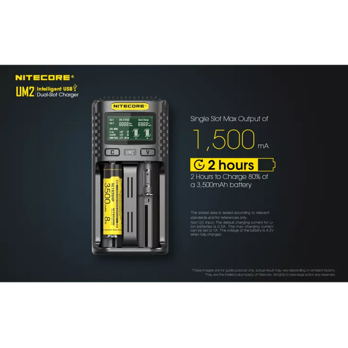 Nitecore UM2 Intelligent USB-C Dual-Slot Battery Charger Battery Charger Nitecore 