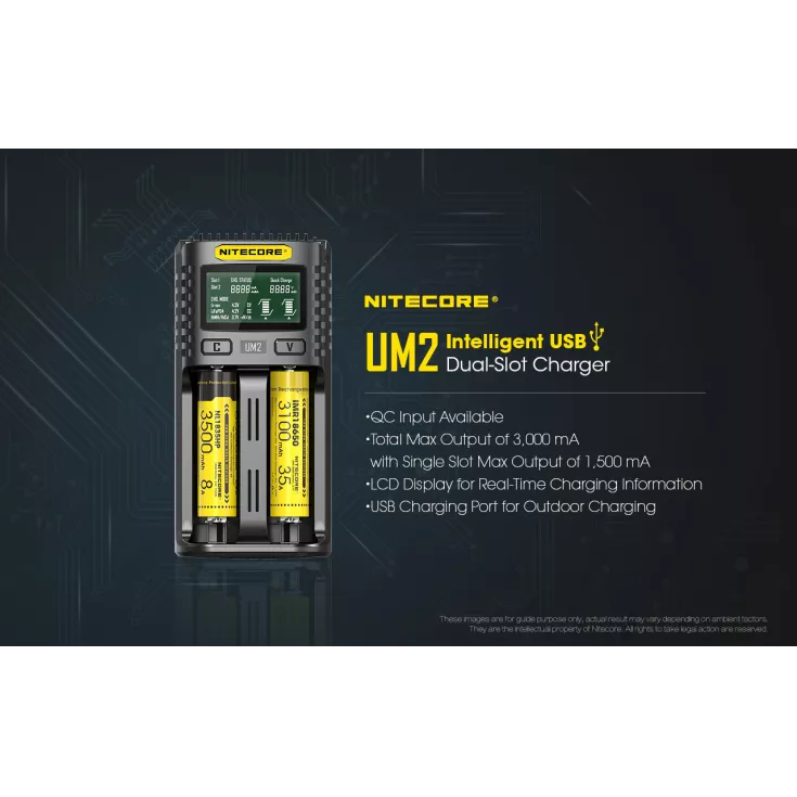 Nitecore UM2 Intelligent USB-C Dual-Slot Battery Charger Battery Charger Nitecore 