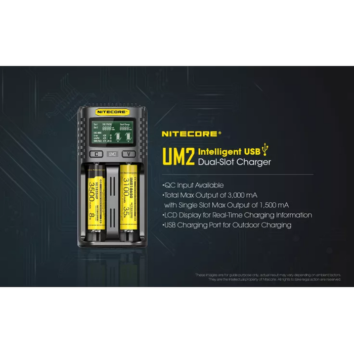 Nitecore UM2 Intelligent USB-C Dual-Slot Battery Charger Battery Charger Nitecore 