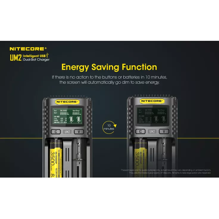 Nitecore UM2 Intelligent USB-C Dual-Slot Battery Charger Battery Charger Nitecore 