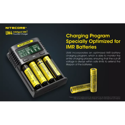 Nitecore UM4 Intelligent USB-C Four-Slot Battery Charger Battery Charger Nitecore 