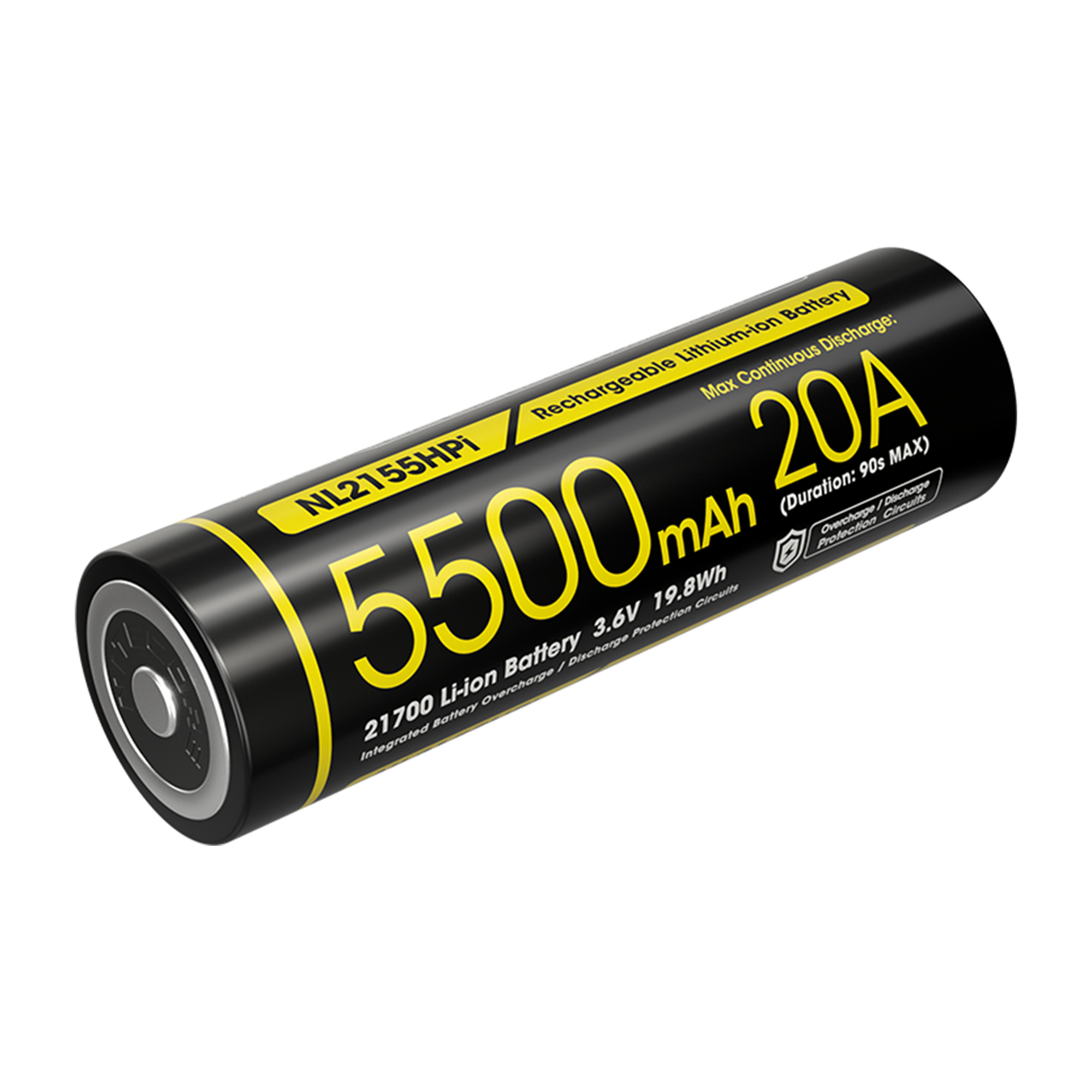 “Nitecore NL2155HPi 5500mAh 21700 rechargeable Li-ion battery – High-capacity flashlight battery”