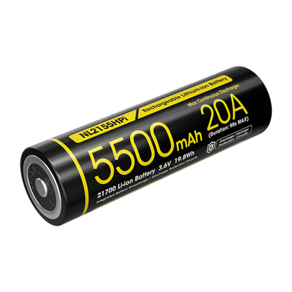“Nitecore NL2155HPi 5500mAh 21700 rechargeable Li-ion battery – High-capacity flashlight battery”