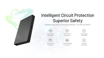 “Nitecore 10,000mAh pocket power bank with built-in charging cable – Compact fast-charge portable battery”