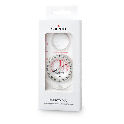 Suunto A-30 SH Metric baseplate compass with glow markings and metric scales for outdoor navigation