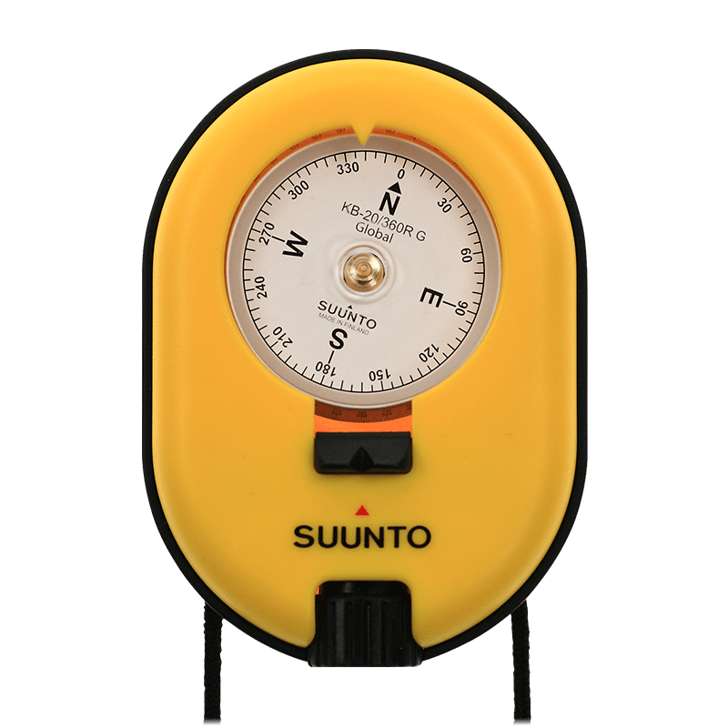Suunto KB-20/360R G yellow handheld precision compass with global needle for outdoor navigation