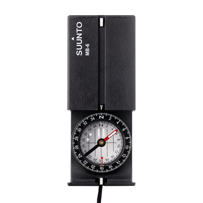Suunto MB-6 NH folding mirror compass with precision needle and compact protective case for outdoor navigation
