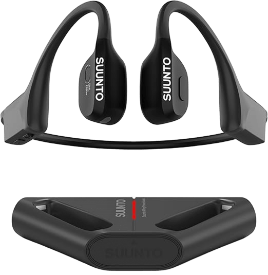 Suunto Wing open-ear wireless sports headphones designed for cycling, running, and outdoor training