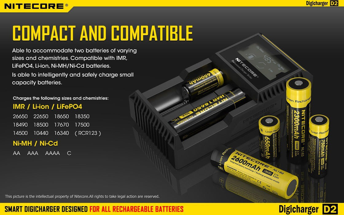 Nitecore D2 Digi Universal Battery Charger Battery Charger Nitecore 