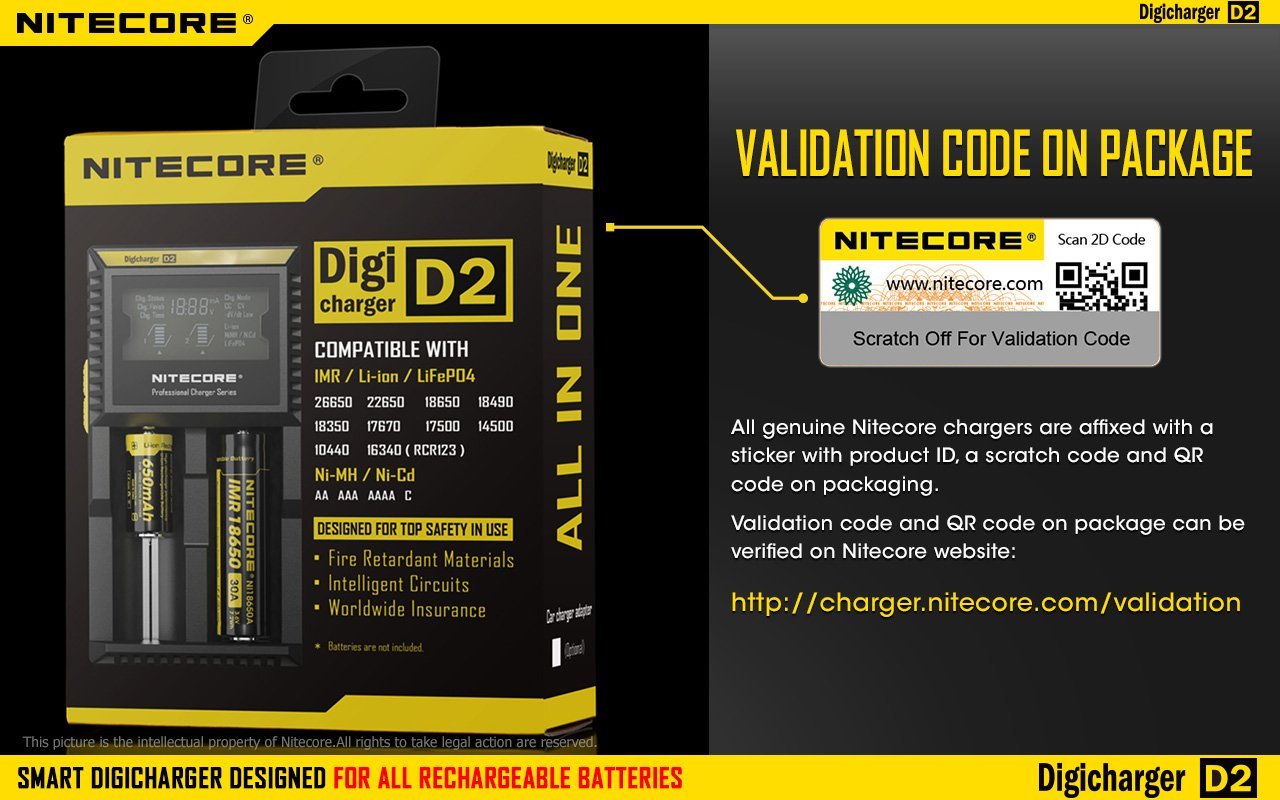 Nitecore D2 Digi Universal Battery Charger Battery Charger Nitecore 