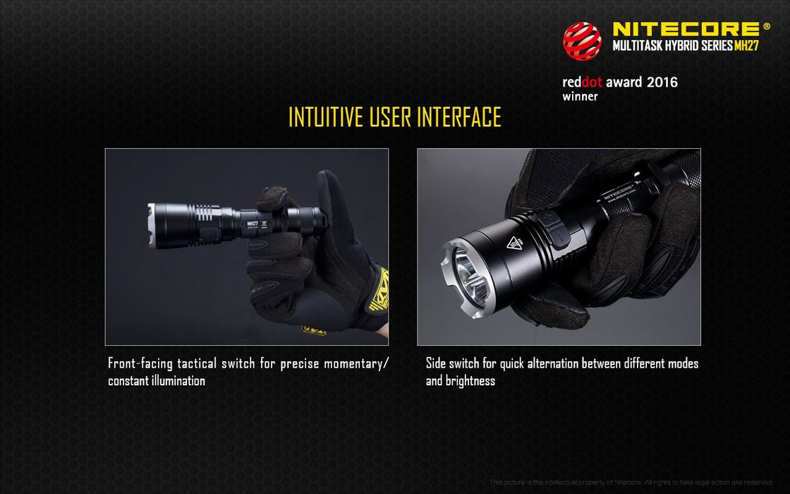 Nitecore Multitask Hybrid MH27 USB Rechargeable Tactical Flashlight Flashlight Nitecore 