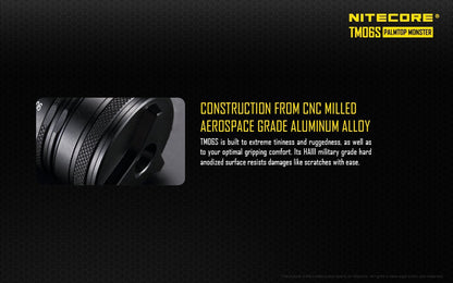 Nitecore TM06S Tiny Monster rechargeable LED flashlight with 4000 lumens brightness for search, camping, and professional lighting