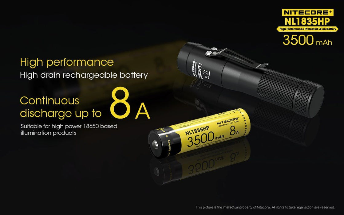 Nitecore NL1835HP 18650 High Performance 3500mAh Rechargeable Li-on Battery Rechargeable Battery Nitecore 