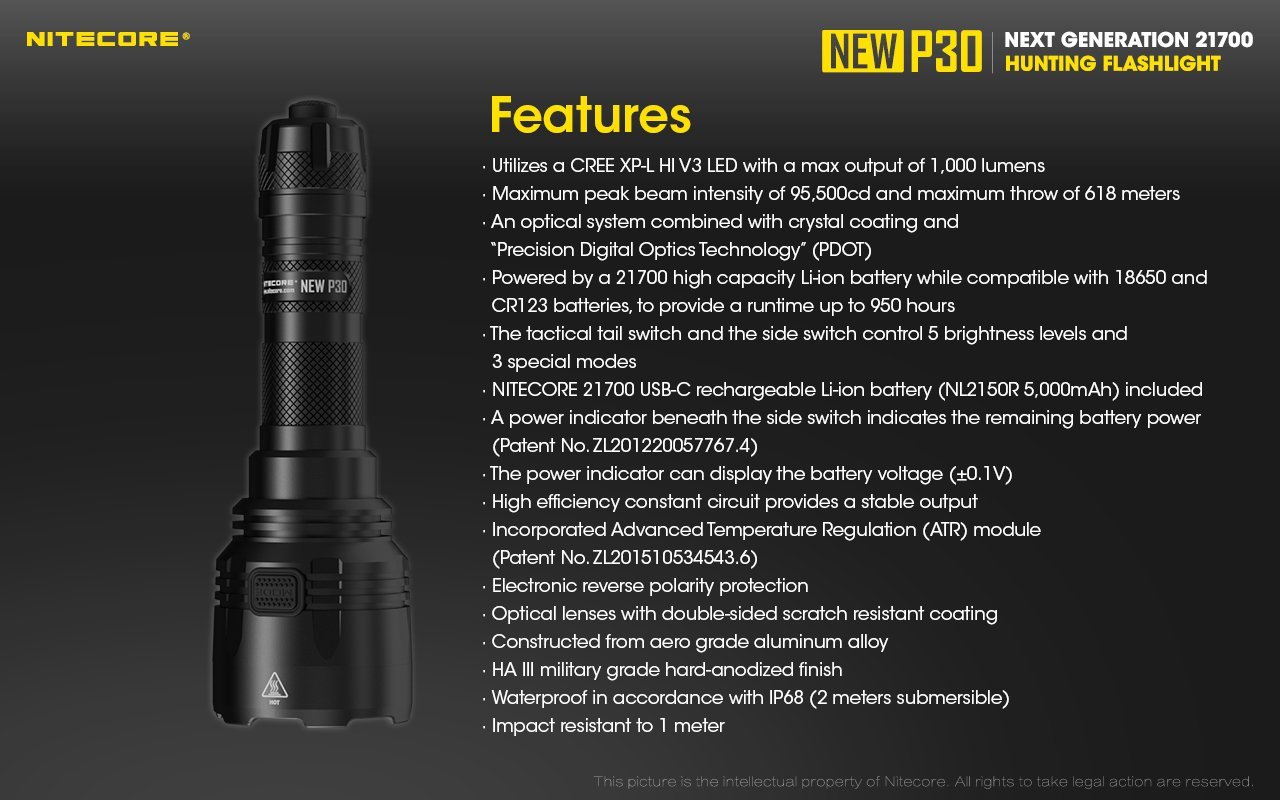 Nitecore New P30 LED Flashlight Flashlight Nitecore 