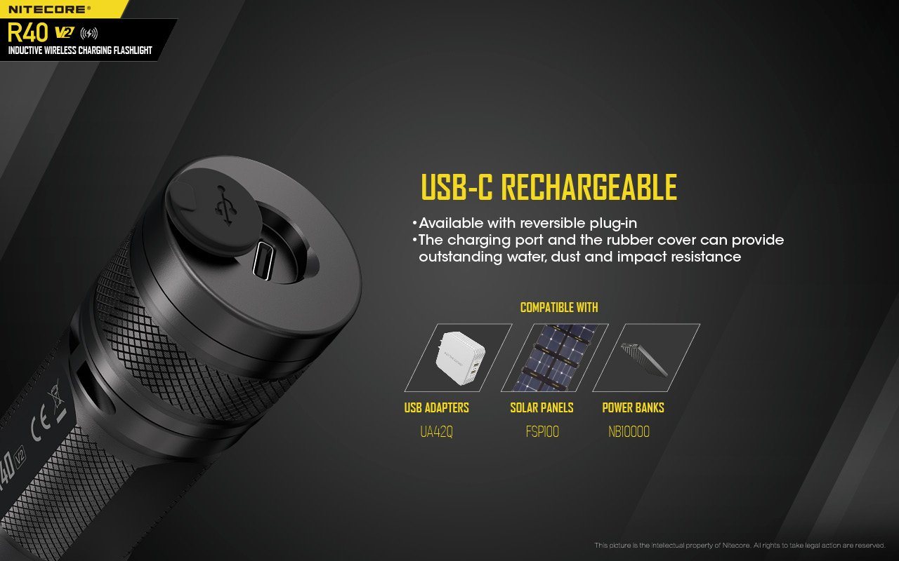 Nitecore R40 V2 Rechargeable LED Flashlight Flashlight Nitecore 