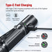 Klarus XT2CR Pro 2100 Lumens USB-C Rechargeable Tactical LED Flashlight Type-C fast charging