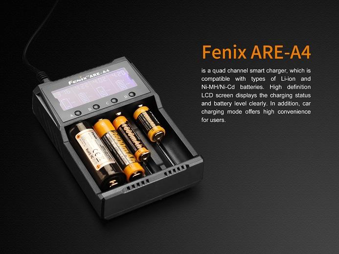 Fenix Are-A4 Smart Battery Charger  Flash Light World Canada —  FlashLightWorld Canada