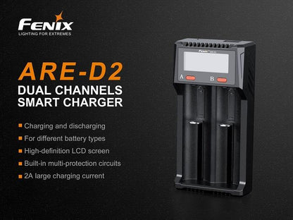 Fenix ARE-D2 Dual Bay Smart Battery Charger Battery Charger Fenix 