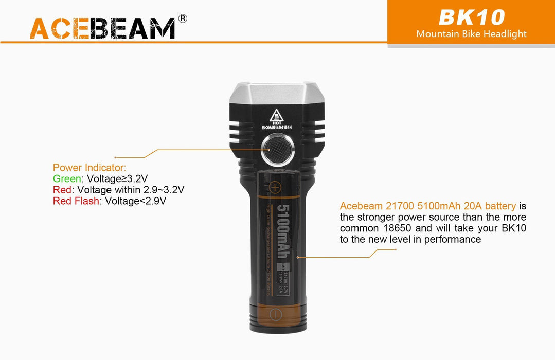 Acebeam BK10 Rechargeable Bike and Helmet light Flashlight Acebeam 