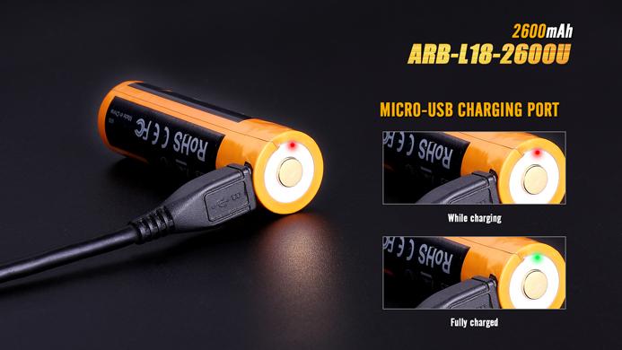 Fenix ARB-L18-2600U – 18650 2600mAh USB Rechargeable Li-ion