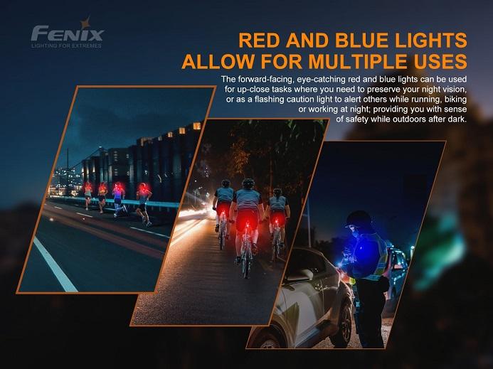 Fenix E-Lite red and blue lights