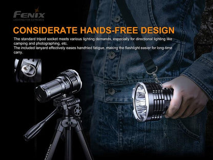 Fenix LR50R rechargeable multifunctional LED searchlight with 12,000 lumens brightness for search, rescue, and outdoor professional lighting