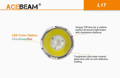 Acebeam L17 Long Range Tactical LED Flashlight - White Led Flashlight Acebeam 