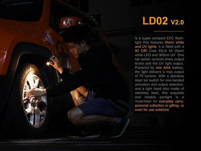 Fenix LD02 V2.0 LED Penlight + UV light Flashlight Fenix 