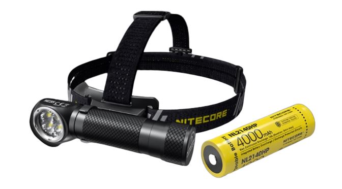 Nitecore HC35 USB rechargeable L-shape detachable LED headlamp flashlight with 2700 lumens brightness for work, camping, and outdoor lighting