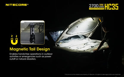 NITECORE HC35 USB Rechargeable L-Shape Detachable Headlamp Flashlight Headlamp Nitecore 