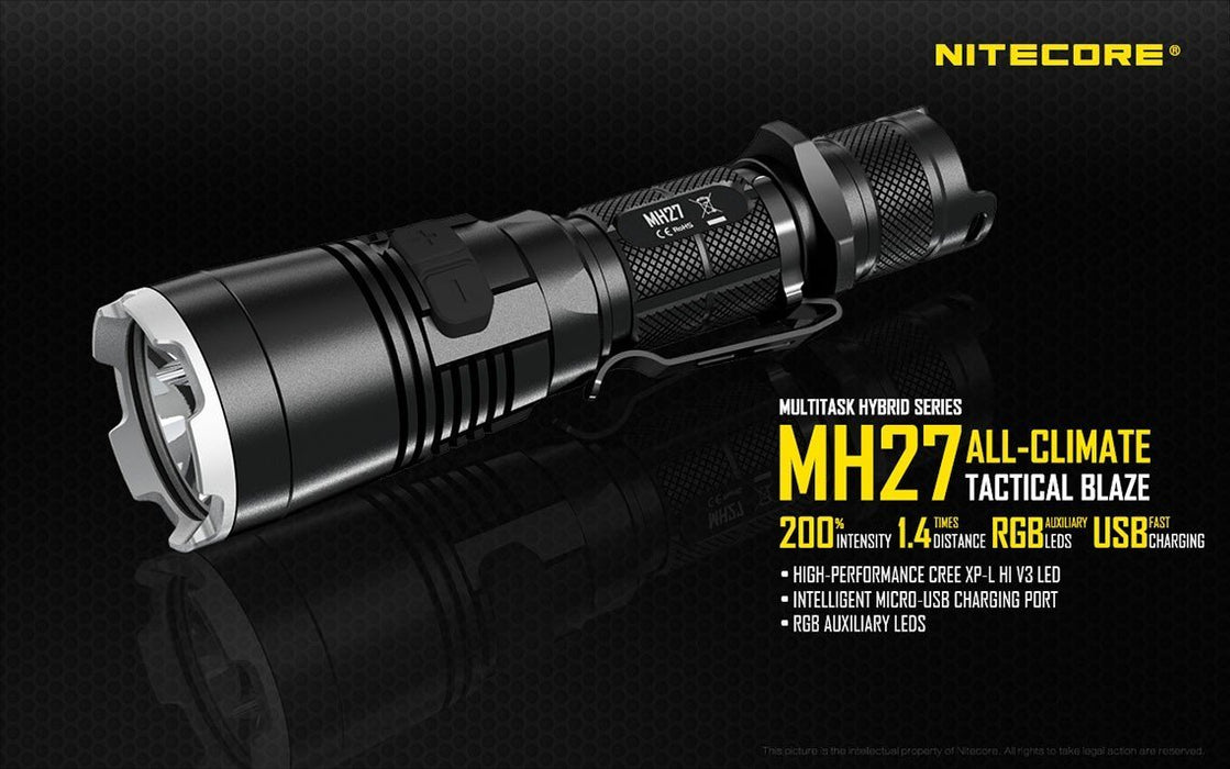 Nitecore Multitask Hybrid MH27 USB Rechargeable Tactical Flashlight Flashlight Nitecore 